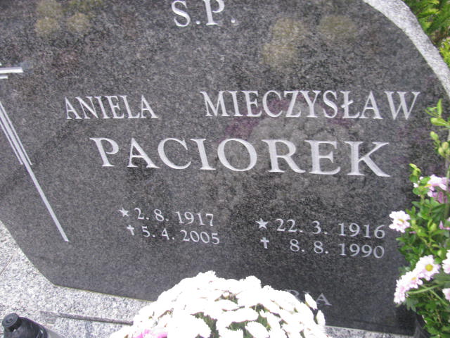 Aniela Paciorek 1917 Człuchów Miasto - Grobonet - Wyszukiwarka osób pochowanych