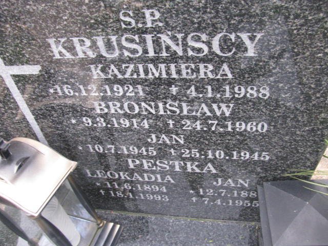 Jan Krusiński 1945 Człuchów Miasto - Grobonet - Wyszukiwarka osób pochowanych