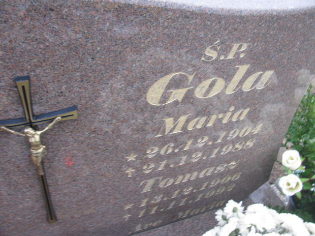 Maria Gola 1904 Człuchów Miasto - Grobonet - Wyszukiwarka osób pochowanych