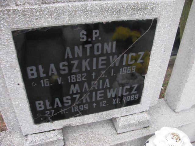 Antoni Błaszkiewicz 1882 Człuchów Miasto - Grobonet - Wyszukiwarka osób pochowanych