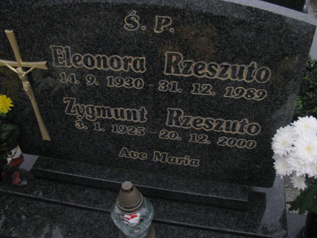 Zygmunt Rzeszuto 1925 Człuchów Miasto - Grobonet - Wyszukiwarka osób pochowanych