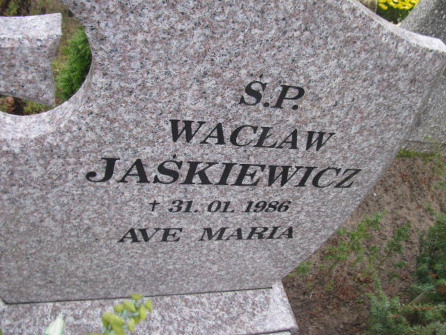 Wacław Jaśkiewicz 1913 Człuchów Miasto - Grobonet - Wyszukiwarka osób pochowanych