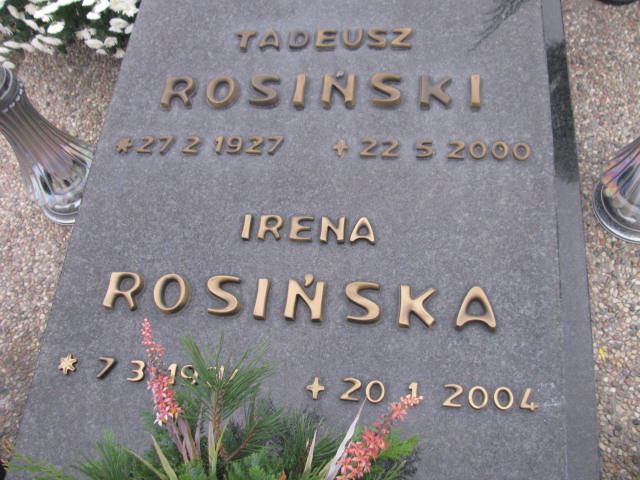 Tadeusz Rosiński 1927 Człuchów Miasto - Grobonet - Wyszukiwarka osób pochowanych