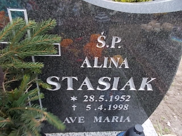 Alina Stasiak 1952 Człuchów Miasto - Grobonet - Wyszukiwarka osób pochowanych
