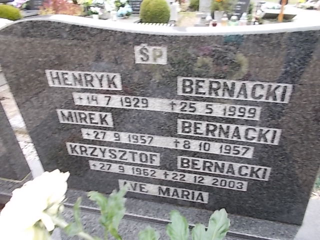 Krzysztof Bernacki 1962 Człuchów Miasto - Grobonet - Wyszukiwarka osób pochowanych